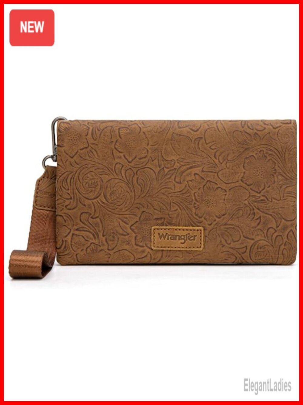 RFID Blocking Bifold Wristlet Wallet with Crossbody Strap